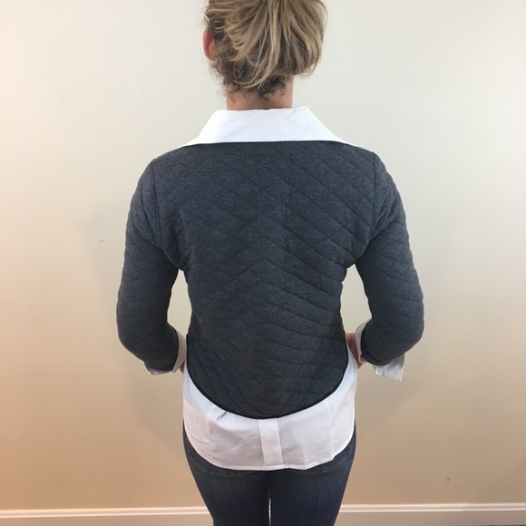 J. Crew Gray Quilted Top Size Small - Picture 4 of 8